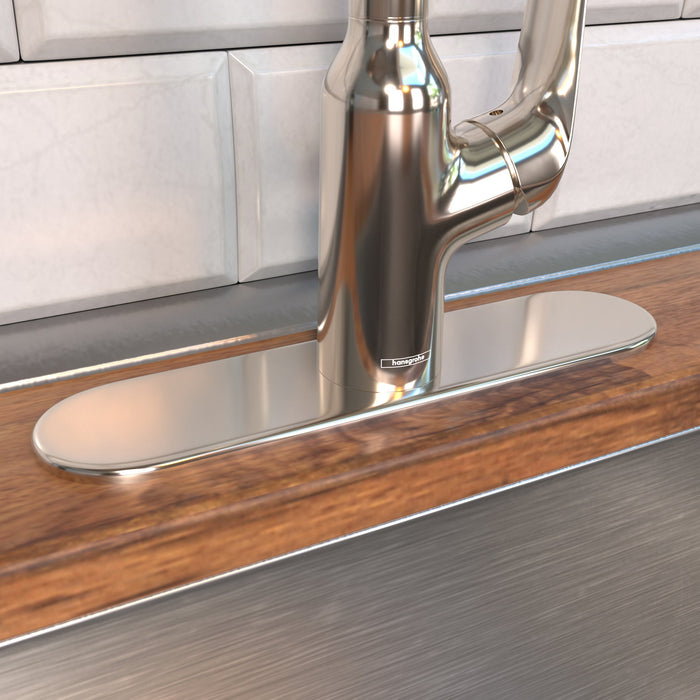hansgrohe Base Plate for Single-Hole Kitchen Faucets, 10", polished nickel - view 2