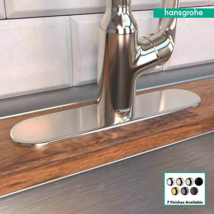 hansgrohe Base Plate for Single-Hole Kitchen Faucets, 10", polished nickel - view 3