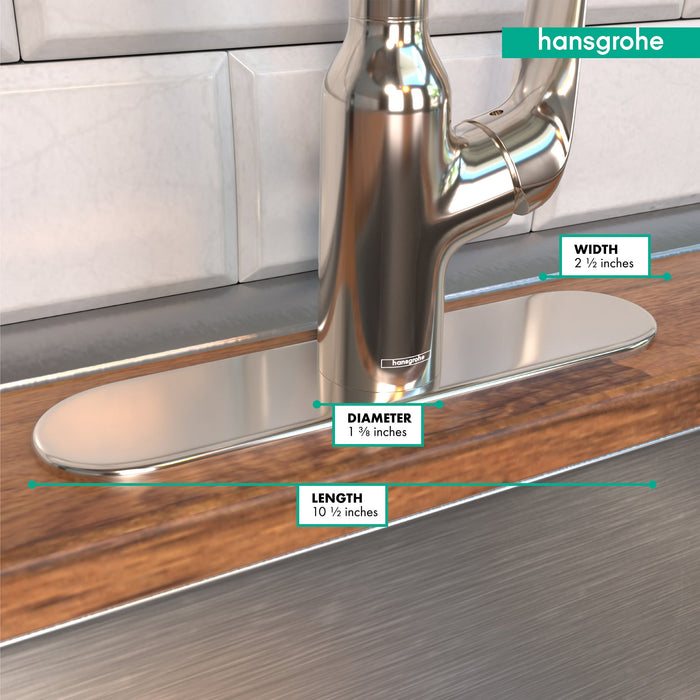 hansgrohe Base Plate for Single-Hole Kitchen Faucets, 10", polished nickel - view 4