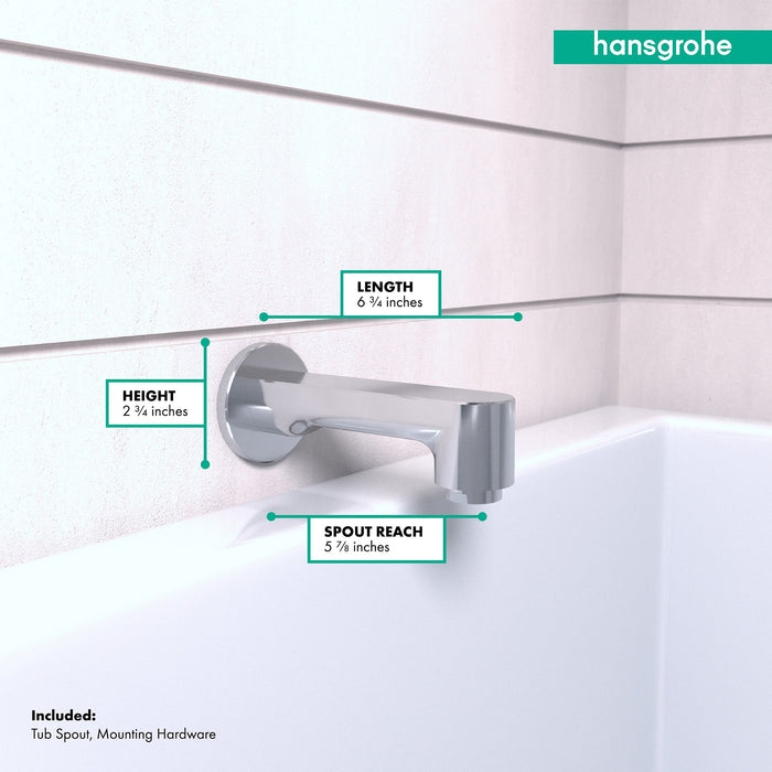 hansgrohe Metris S Tub Spout, chrome - view 4