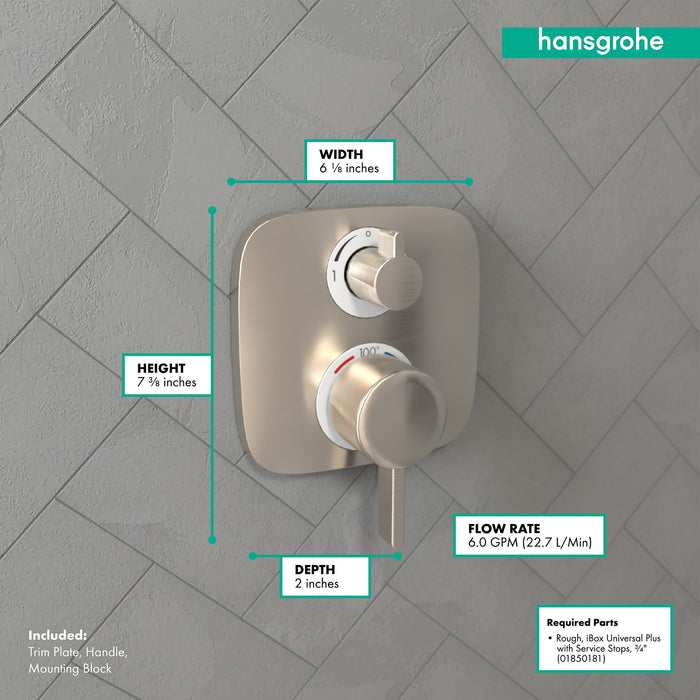 hansgrohe Ecostat E Thermostatic Trim with Volume Control
