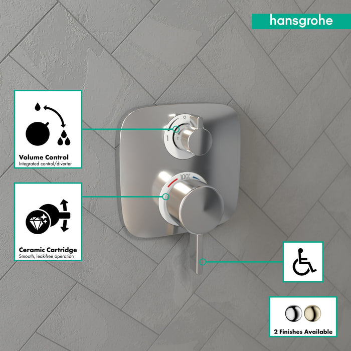 hansgrohe Ecostat E Thermostatic Trim with Volume Control