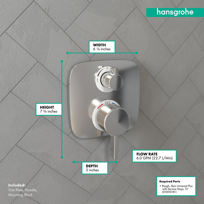 hansgrohe Ecostat E Thermostatic Trim with Volume Control