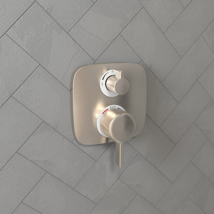 hansgrohe Ecostat E Thermostatic Trim with Volume Control and Diverter, brushed nickel - view 2