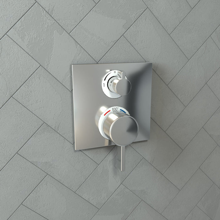 hansgrohe Ecostat Square Thermostatic Trim with Volume Control, chrome - view 2