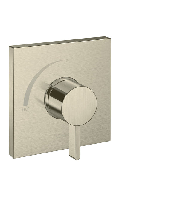 hansgrohe Ecostat Square Pressure Balance Trim, brushed nickel