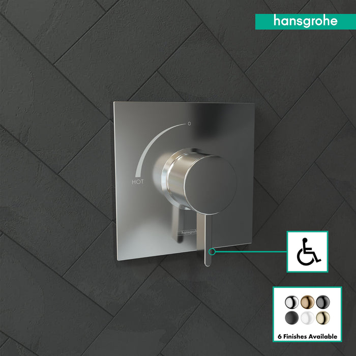 hansgrohe Ecostat Square Pressure Balance Trim, chrome - view 3