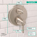 hansgrohe Ecostat Classic Thermostatic Trim with Volume Control and Diverter, Round, brushed nickel - view 4