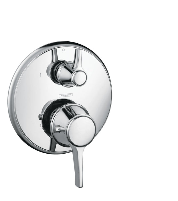 hansgrohe Ecostat Classic Thermostatic Trim with Volume Control and Diverter, Round, chrome