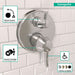 hansgrohe Ecostat Classic Thermostatic Trim with Volume Control and Diverter, Round, chrome - view 3