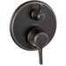 hansgrohe Ecostat Classic Thermostatic Trim with Volume Control and Diverter, Round, rubbed bronze