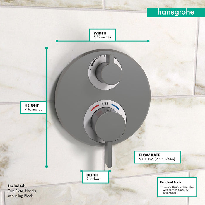 hansgrohe Ecostat S Thermostatic Trim with Volume Control