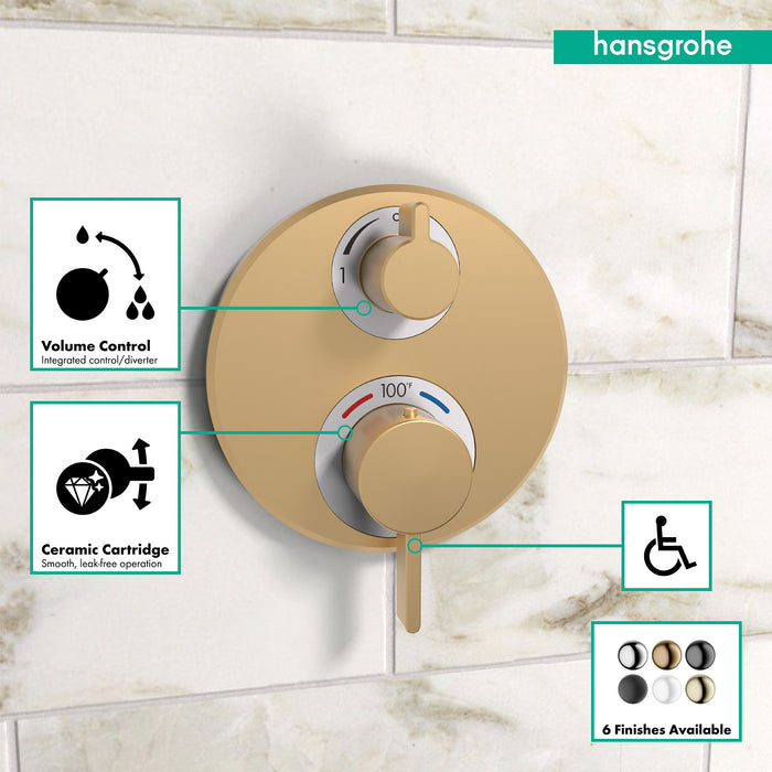 hansgrohe Ecostat S Thermostatic Trim with Volume Control