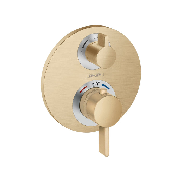 hansgrohe Ecostat S Thermostatic Trim with Volume Control and Diverter, brushed bronze