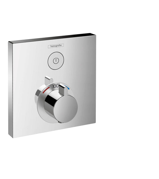 hansgrohe ShowerSelect Thermostatic Trim for 1 Function, Square, chrome