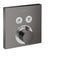hansgrohe ShowerSelect Thermostatic Trim for 2 Functions, Square, brushed black chrome