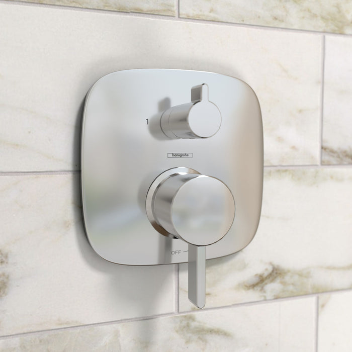 hansgrohe Ecostat Pressure Balance Trim Square with Diverter, chrome - view 2