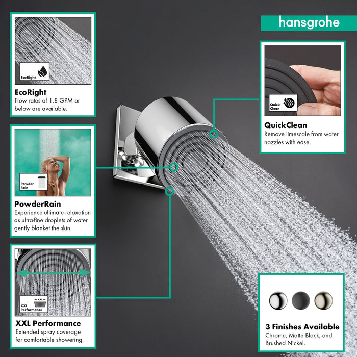 hansgrohe Pulsify S Showerhead 105 1-Jet, 2.5 GPM, chrome - view 2