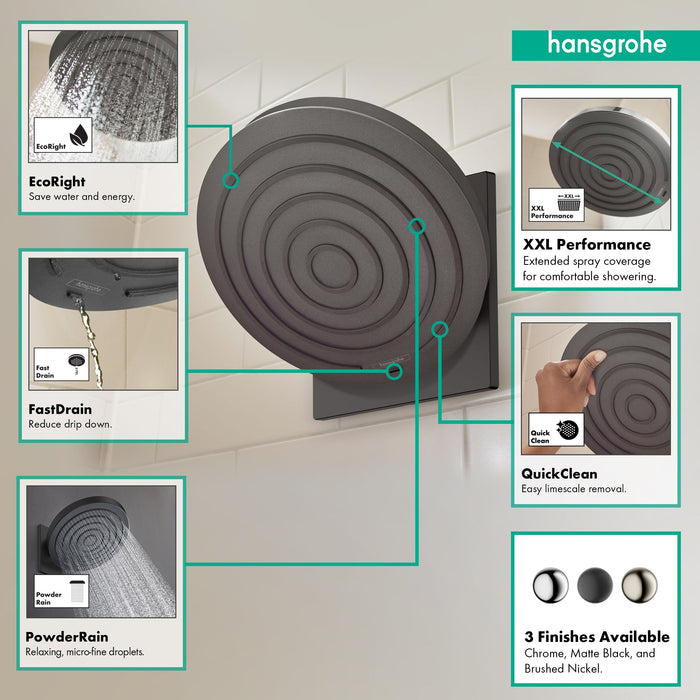 hansgrohe Pulsify S Showerhead 260 1-Jet, 2.5 GPM, matte black - view 2