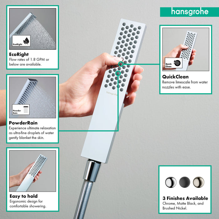 hansgrohe Pulsify E Baton Handshower 100 1-Jet, 1.75 GPM, chrome - view 3