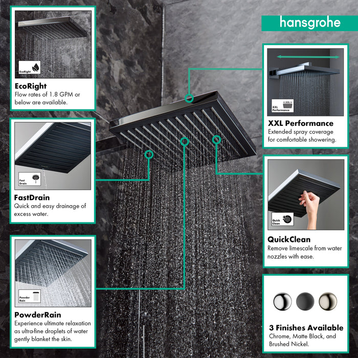 hansgrohe Pulsify E Showerhead 260 1-Jet, 1.75GPM, chrome - view 2