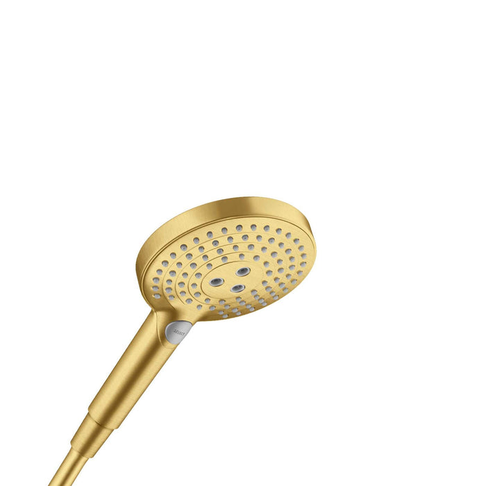 hansgrohe Raindance Select S Handshower 120 3-Jet PowderRain, 1.75 GPM, brushed gold optic