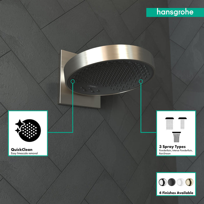 hansgrohe Rainfinity Showerhead 250 3-Jet with Wall Connector Trim, 2.5 GPM, brushed nickel - view 3