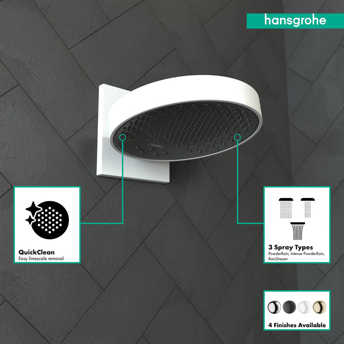hansgrohe Rainfinity Showerhead 250 3-Jet with Wall Connector Trim, 1.75 GPM, matte white - view 3