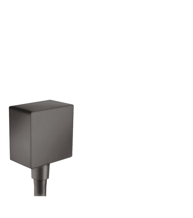 hansgrohe FixFit Wall Outlet Square with Check Valves, brushed black chrome