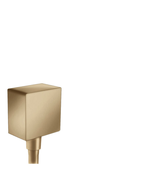 hansgrohe FixFit Wall Outlet Square with Check Valves, brushed bronze