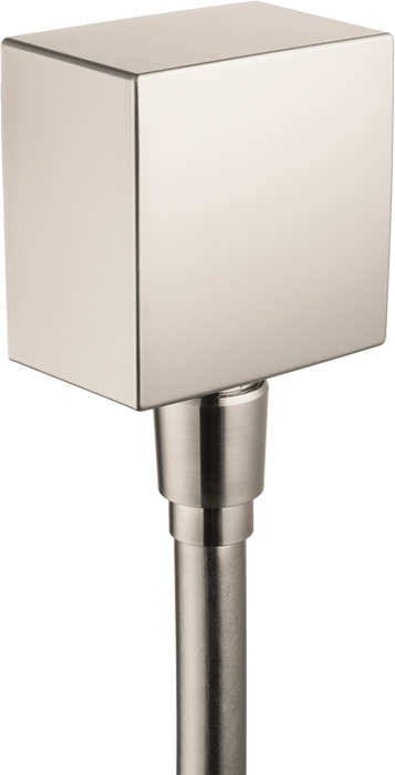 hansgrohe FixFit Wall Outlet Square with Check Valves, brushed nickel