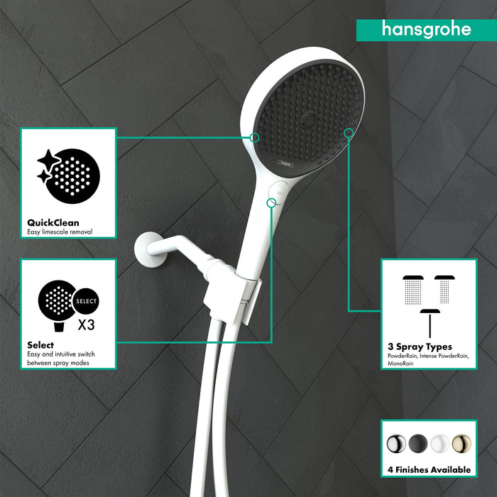 hansgrohe Rainfinity Handshower 130 3-Jet, 1.75 GPM, matte white - view 3