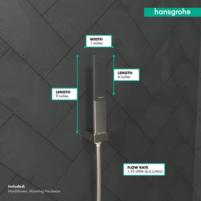 hansgrohe Rainfinity Baton Handshower 100 1-Jet, 1.75 GPM, brushed nickel - view 4