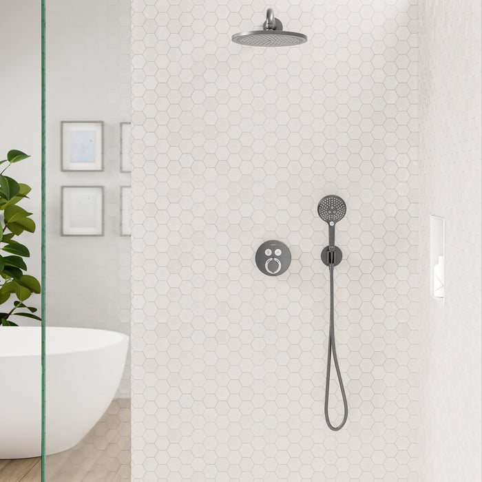 hansgrohe FixFit S Wall Outlet with Handshower Holder, brushed black chrome - view 3