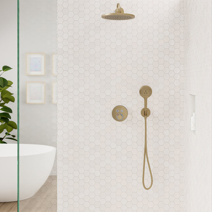 hansgrohe FixFit S Wall Outlet with Handshower Holder, brushed bronze - view 3