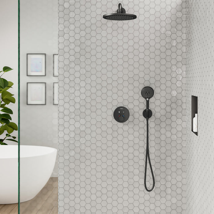 hansgrohe FixFit S Wall Outlet with Handshower Holder, matte black - view 3