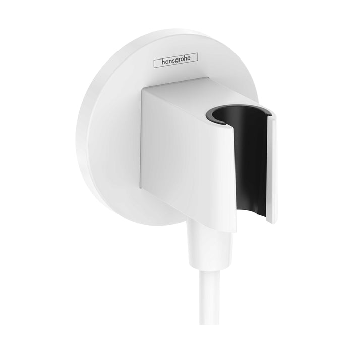 hansgrohe FixFit S Wall Outlet with Handshower Holder, matte white