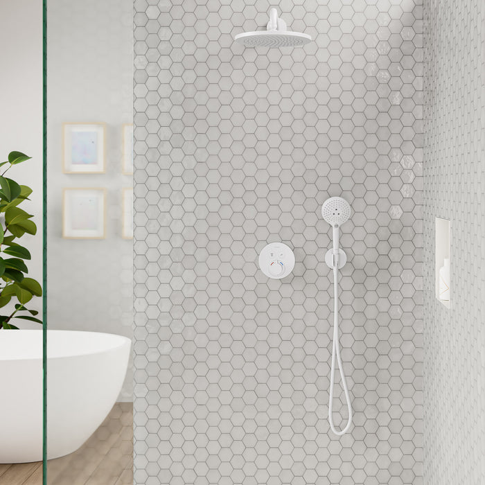 hansgrohe FixFit S Wall Outlet with Handshower Holder, matte white - view 3