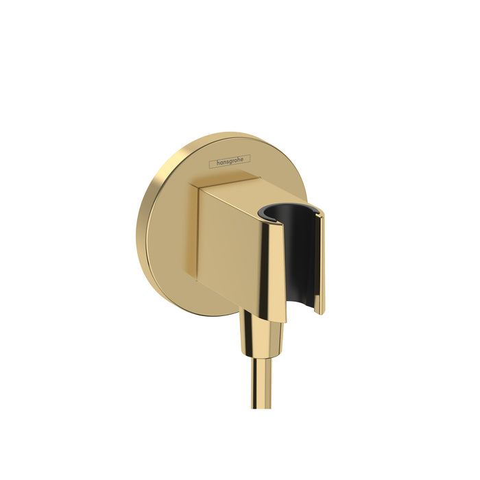 hansgrohe FixFit S Wall Outlet with Handshower Holder, polished gold optic