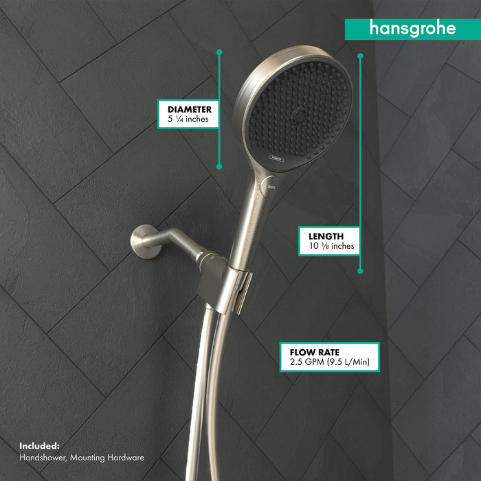 hansgrohe Rainfinity Handshower Set 130 3-Jet, 2.5 GPM, brushed nickel - view 4