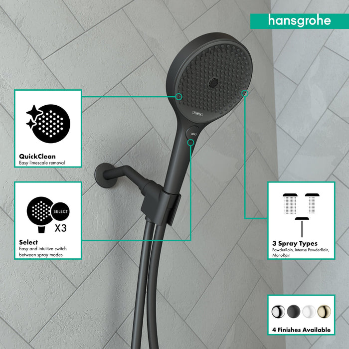 hansgrohe Rainfinity Handshower Set 130 3-Jet, 2.5 GPM, matte black - view 3
