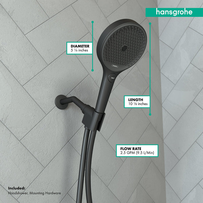 hansgrohe Rainfinity Handshower Set 130 3-Jet, 2.5 GPM, matte black - view 4