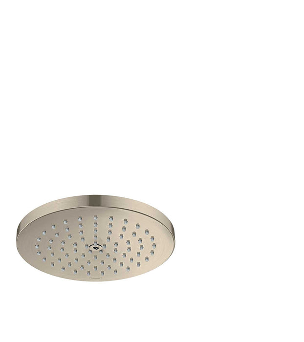 hansgrohe Raindance S Showerhead 180 1-Jet PowderRain, 2.5 GPM, brushed nickel
