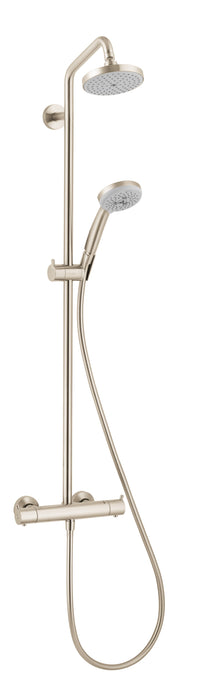 hansgrohe Croma Showerpipe 150 1-Jet, 2.0 GPM, brushed nickel