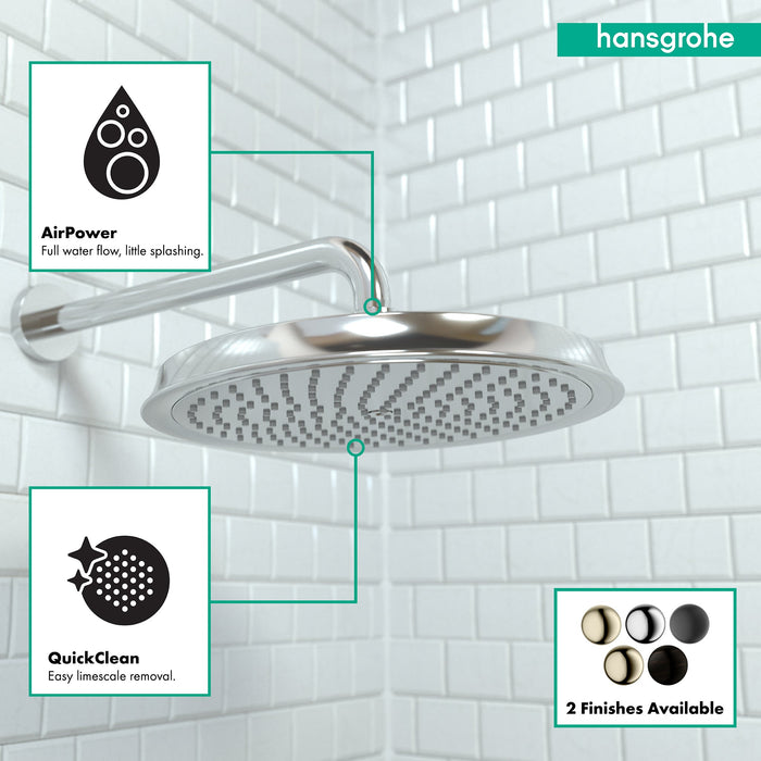 hansgrohe Raindance Classic Showerhead 240 1-Jet, 2.5 GPM, chrome - view 3