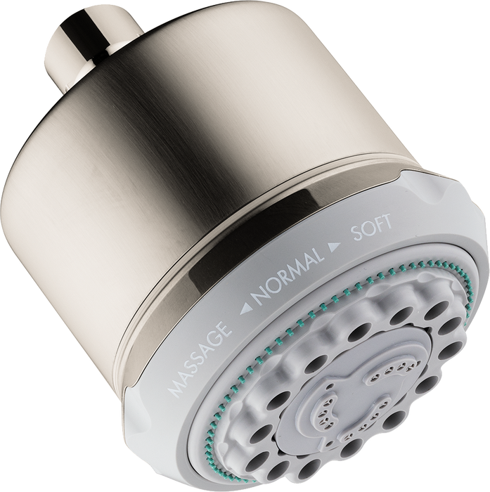 hansgrohe Clubmaster Showerhead 3-Jet, 2.5 GPM, brushed nickel