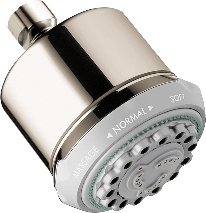 hansgrohe Clubmaster Showerhead 3-Jet, 2.5 GPM, polished nickel
