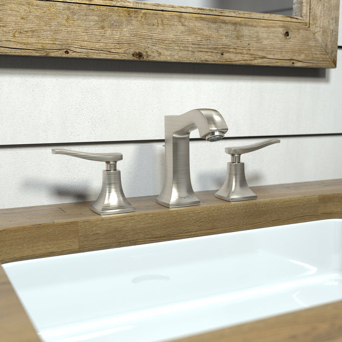 hansgrohe Metris C Widespread Faucet 100 with Pop-Up Drain, 1.2 GPM, brushed nickel - view 2