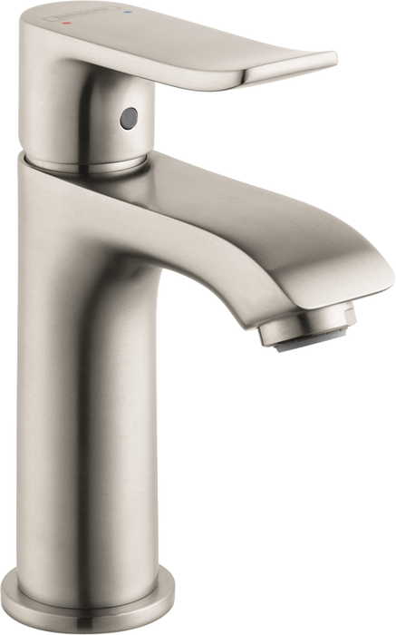 hansgrohe Metris Single-Hole Faucet 100 with Pop-Up Drain, 1.2 GPM, brushed nickel