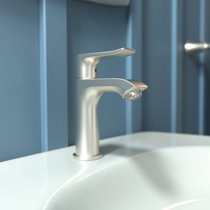 hansgrohe Metris Single-Hole Faucet 100 with Pop-Up Drain, 1.2 GPM, brushed nickel - view 2